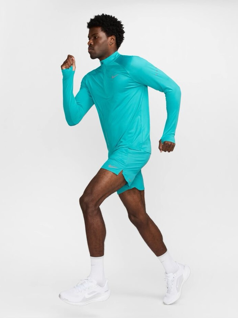 Nike Stride Running 1/4 Quarter Zip Pullover Mens Medium Teal HV2180-345 NWT $70